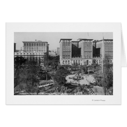 Los Angeles, CA Perishing Square and Biltmore Cards (Front Horizontal)