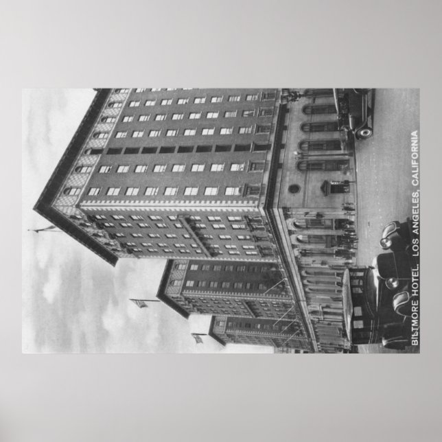 Los Angeles, CA View of Biltmore Hotel Poster (Front)