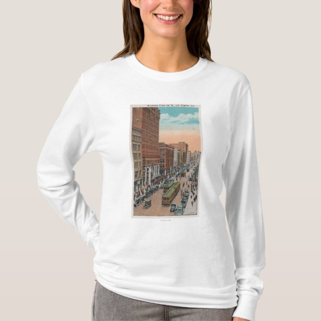 Los Angeles, CABroadway from 4th Street View T-Shirt (Front)