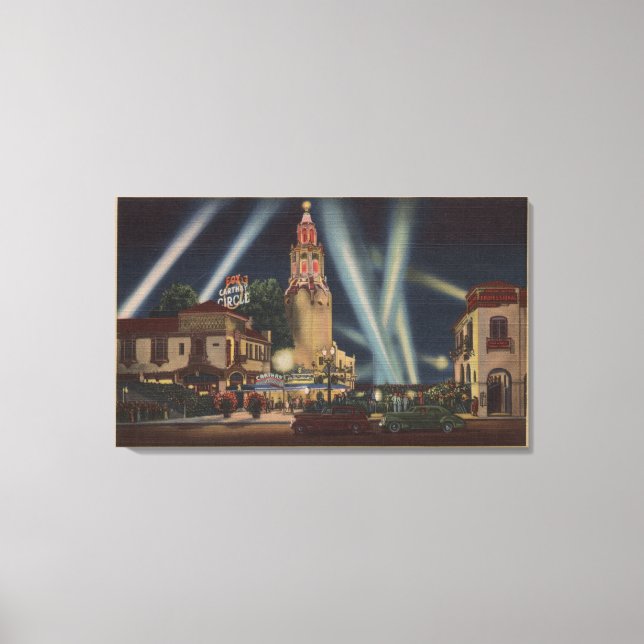 Los Angeles, CAFox Carthay Circle Theatre View Canvas Print (Front)