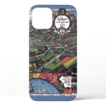 Los Angeles, California, Antique Aerial City Map iPhone 12 Case