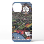 Los Angeles, California, Antique Aerial City Map iPhone 12 Case