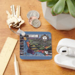 Los Angeles, California, Antique Aerial City Map Keychain
