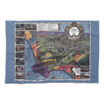 Los Angeles, California, Antique Aerial City Map Kitchen Towel