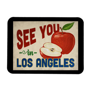 Los Angeles California Apple - Vintage Travel Magnet