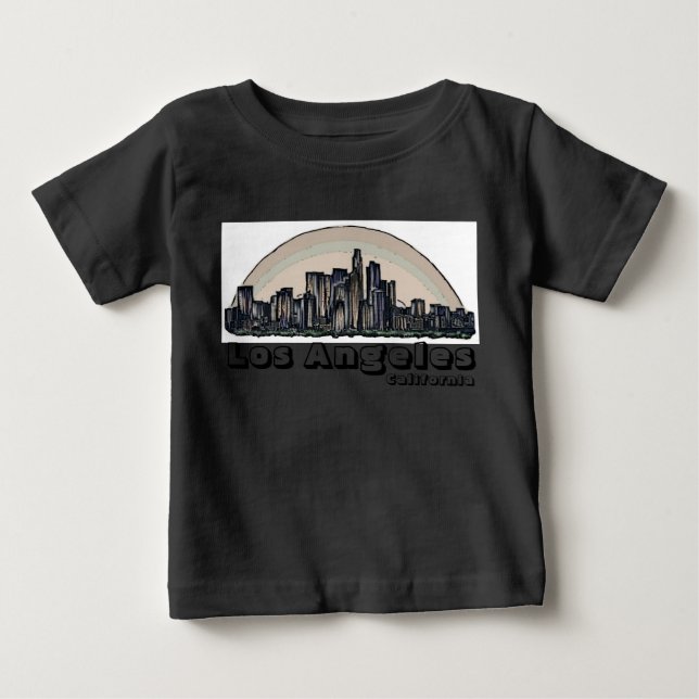 Los Angeles California artsy skyline baby Baby T-Shirt (Front)