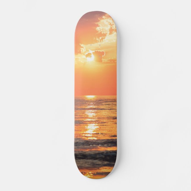 Los Angeles California beach at sunset Skateboard Deck (Front)
