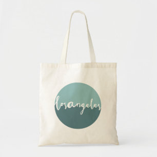 Los Angeles, California   Blue Calligraphy Ombre Tote Bag