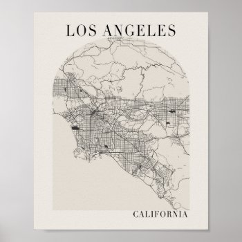 Los Angeles California Boho Arch Street Map Poster by TypologiePaperCo at Zazzle