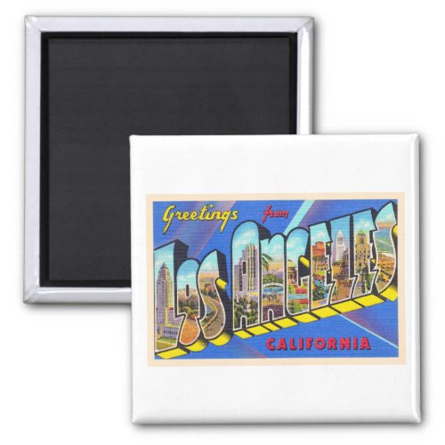 Los Angeles California CA Large Letter Postcard Magnet