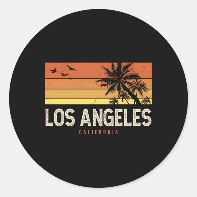 Los Angeles California Ca Palms Classic Round Sticker (Front)