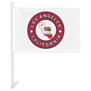 Los Angeles California Car Flag