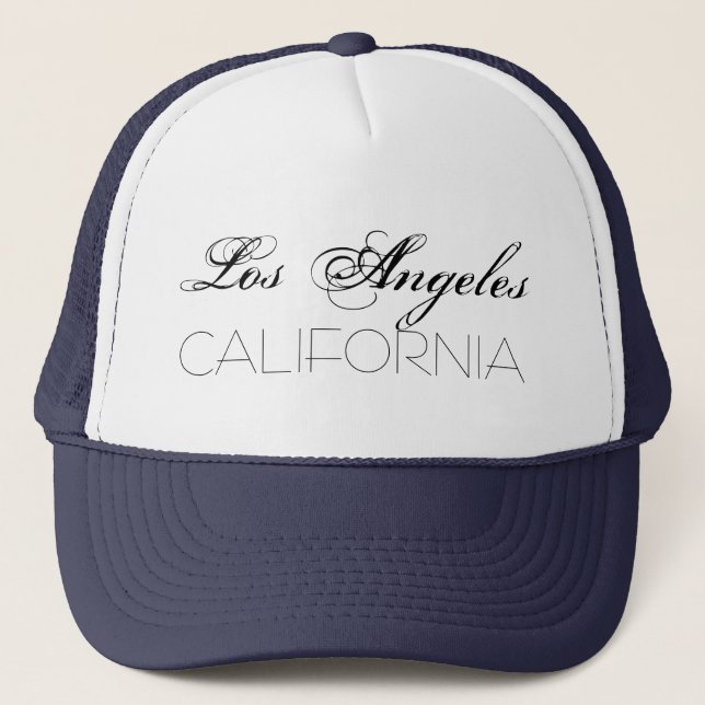 Los Angeles California chic customizable Trucker Hat (Front)