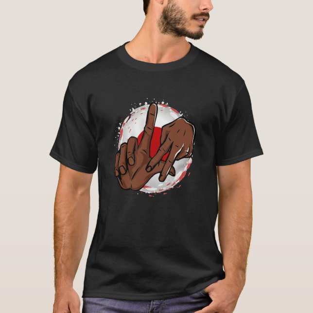 Los Angeles California Chicano Japan Flag LA Hand  T-Shirt (Front)