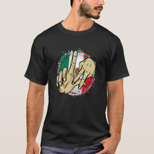Los Angeles California Chicano Mexico Flag LA Hand T-Shirt