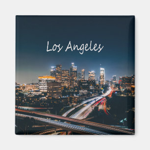 Los Angeles California City Skyline at night Magnet