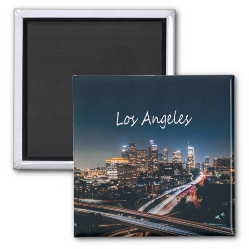 Los Angeles California City Skyline at night Magnet