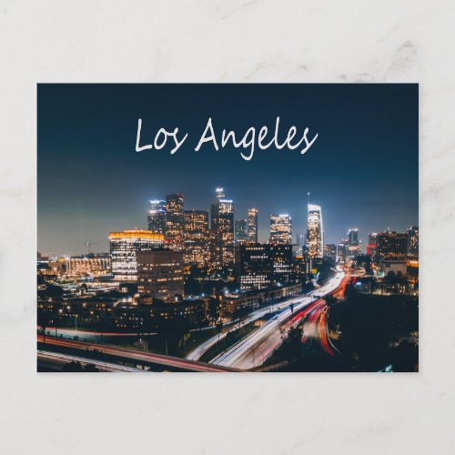 Los Angeles California City Skyline at night Postcard