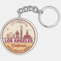Los Angeles California City Skyline Emblem Keychain | Zazzle
