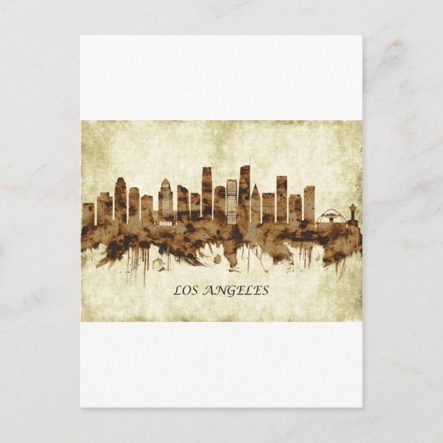Los Angeles California Cityscape Holiday Postcard (Front)