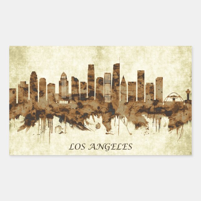 Los Angeles California Cityscape Rectangular Sticker (Front)
