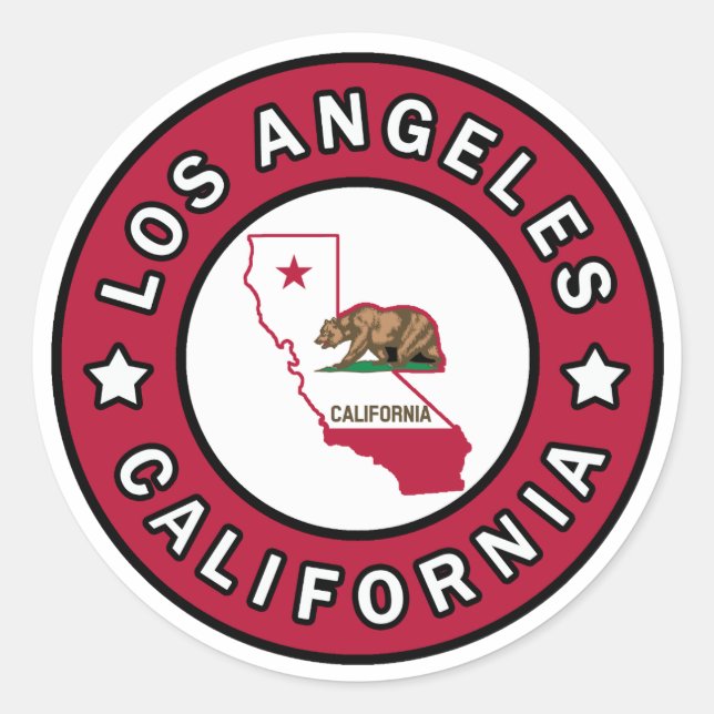 Los Angeles California Classic Round Sticker (Front)