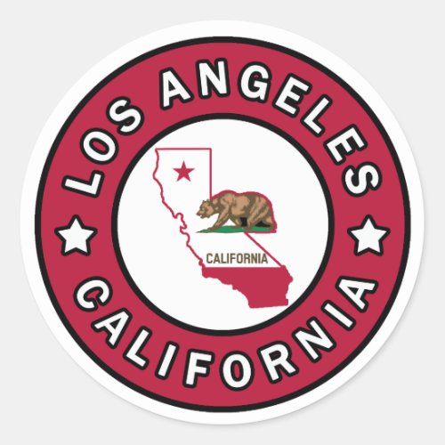 Los Angeles California Classic Round Sticker