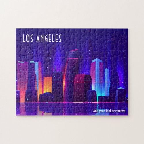 Los Angeles California colorful city skyline  Jigsaw Puzzle