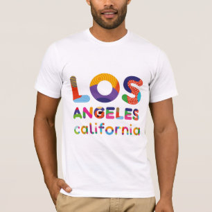 Los Angeles California colorful text T-Shirt