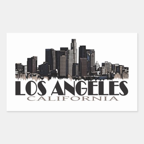 Los Angeles California dark skyline Rectangular Sticker