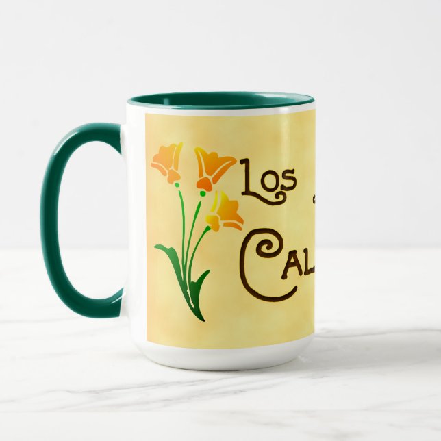Los Angeles California Deco Poppy Mug (Left)