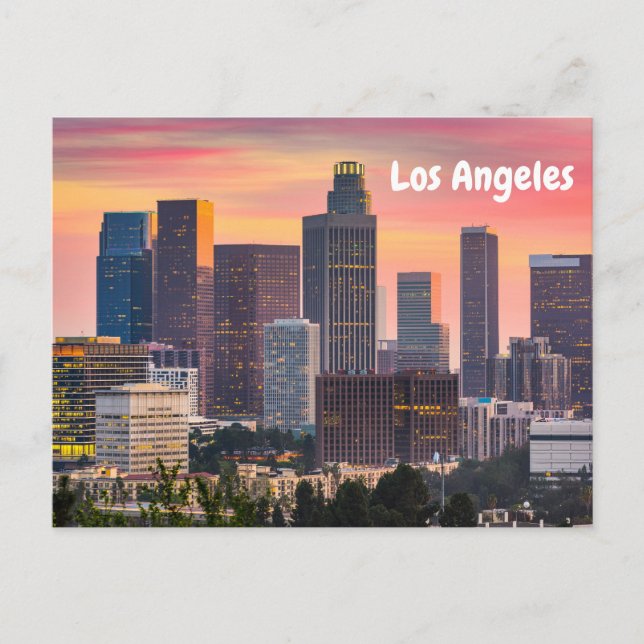 Los Angeles, California Downtown Sunset  Postcard (Front)