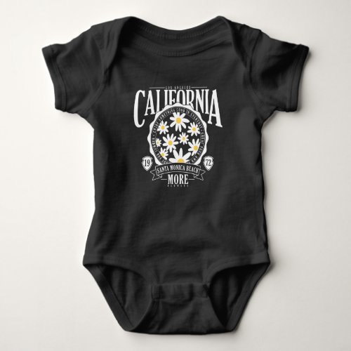 Los Angeles California Floral Graphic Baby Bodysuit
