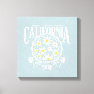 Los Angeles California Floral Graphic Canvas Print