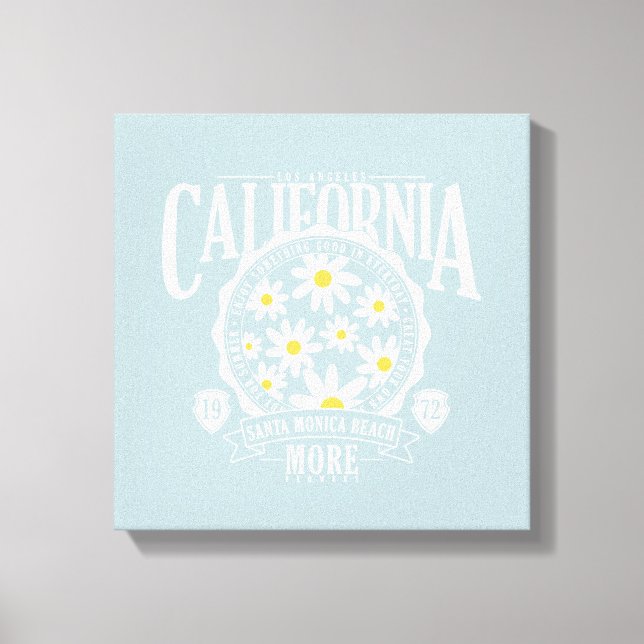 Los Angeles California Floral Graphic Canvas Print (Front)