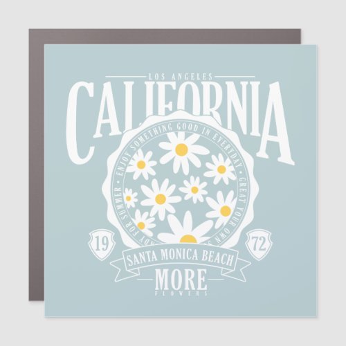 Los Angeles California Floral Graphic Car Magnet