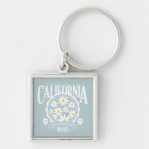 Los Angeles California Floral Graphic Keychain