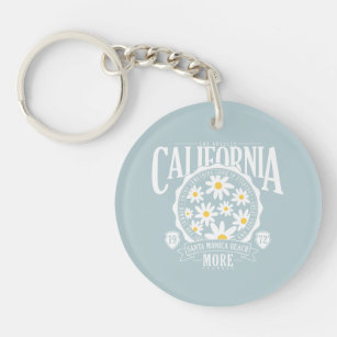 Los Angeles California Floral Graphic Keychain