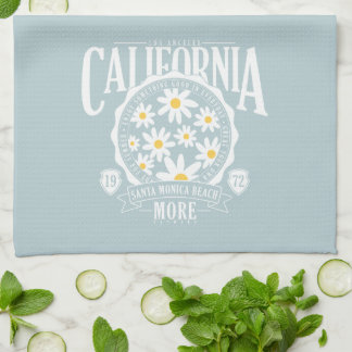 Los Angeles California Floral Graphic Kitchen Towel