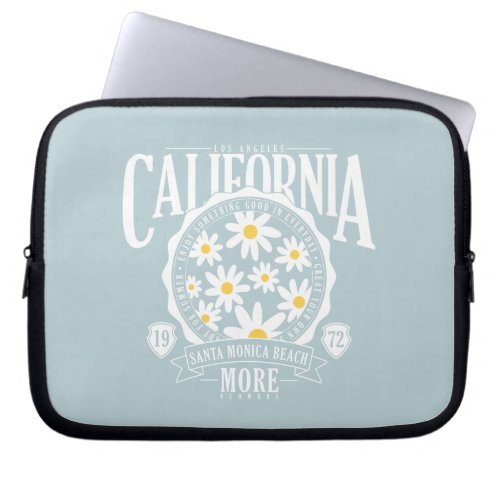 Los Angeles California Floral Graphic Laptop Sleeve