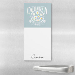 Los Angeles California Floral Graphic Magnetic Notepad