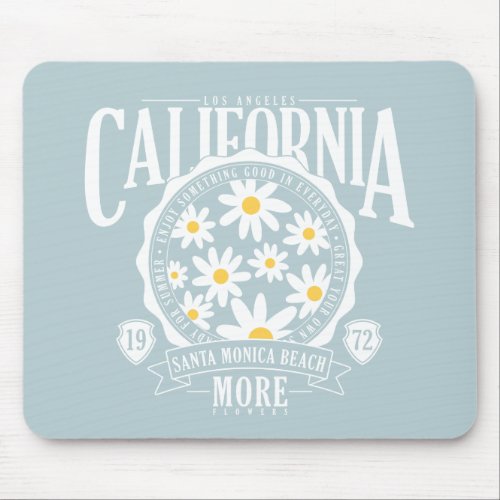Los Angeles California Floral Graphic Mouse Pad