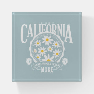 Los Angeles California Floral Graphic Paperweight
