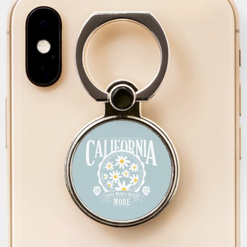 Los Angeles California Floral Graphic Phone Ring Stand