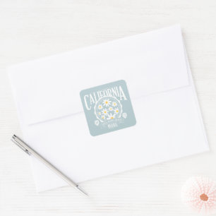 Los Angeles California Floral Graphic Square Sticker