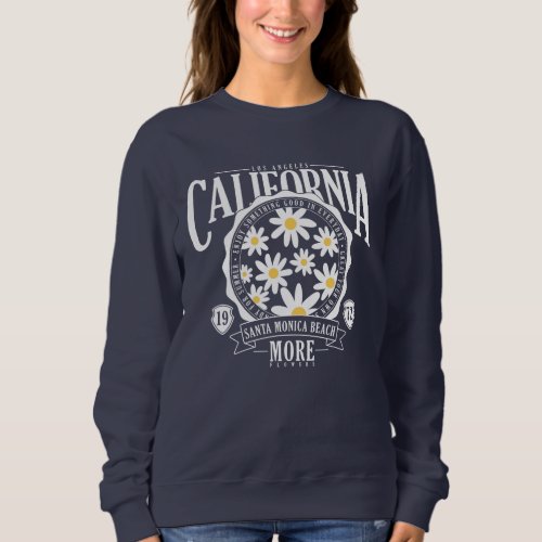 Los Angeles California Floral Graphic Sweatshirt
