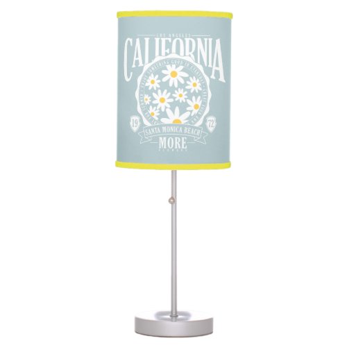 Los Angeles California Floral Graphic Table Lamp