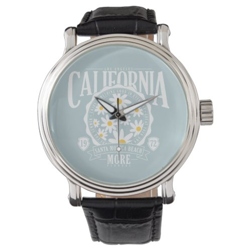 Los Angeles California Floral Graphic Watch