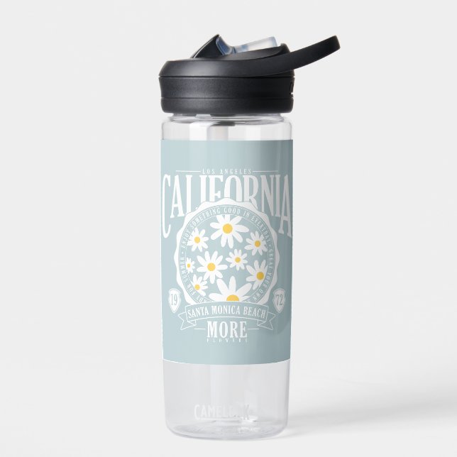 Los Angeles California Floral Graphic Water Bottle (Left)
