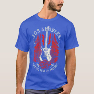 Los Angeles California Guitar Wings Rock and Roll  T-Shirt